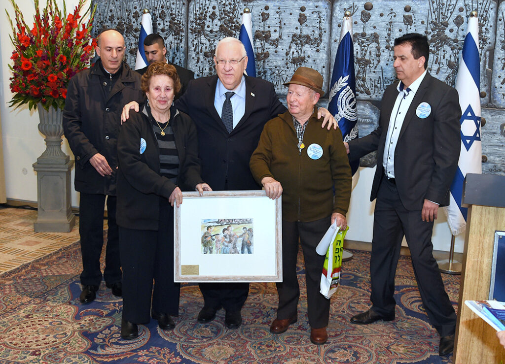 President of Israel Reuven Rivlin greets Holocaust survivors in the warmest of welcomes at the President’s Residence in Jerusalem to mark International Holocaust Memorial Day !